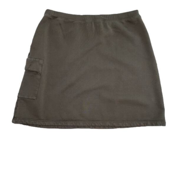 Sundance Mod-O-Doc Collboration mushroom Brown French Terry Mini Skirt Size L - Picture 2 of 7